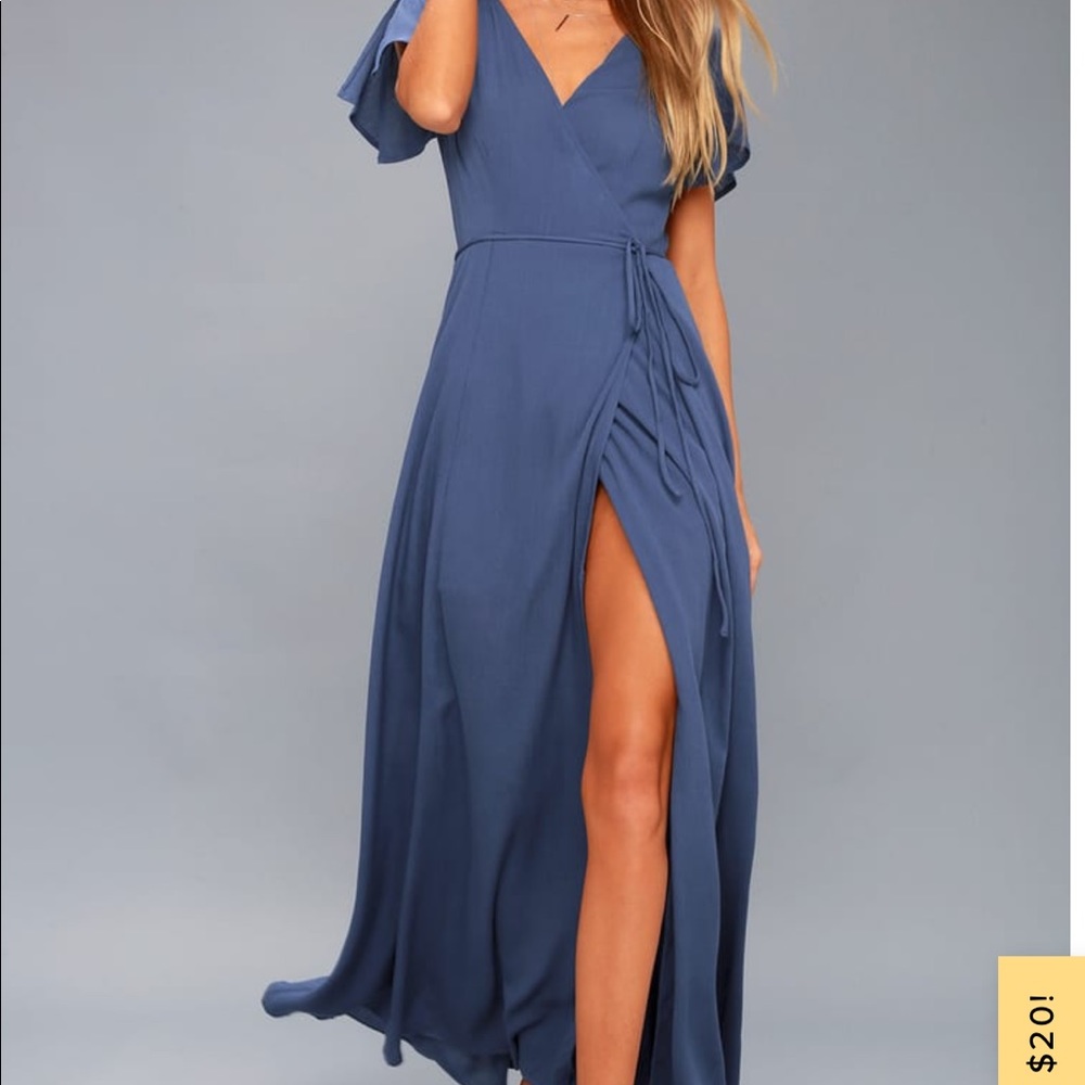 Lulu’s Heart of Marigold Dress - Denim Blue